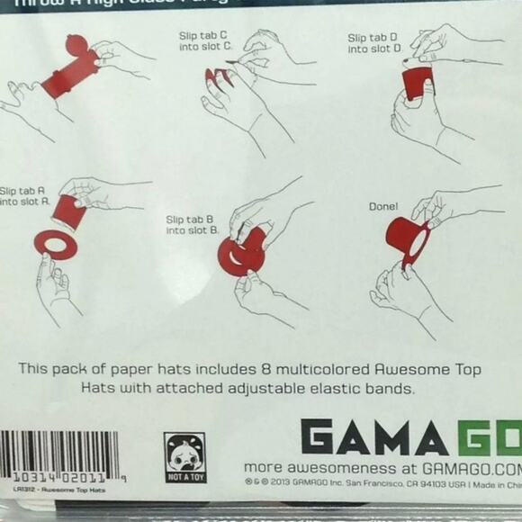 8 Mini Top Hat Party Hats Photo Booth Prop Party Favors Fun Paper Cardstock - Picture 4 of 4